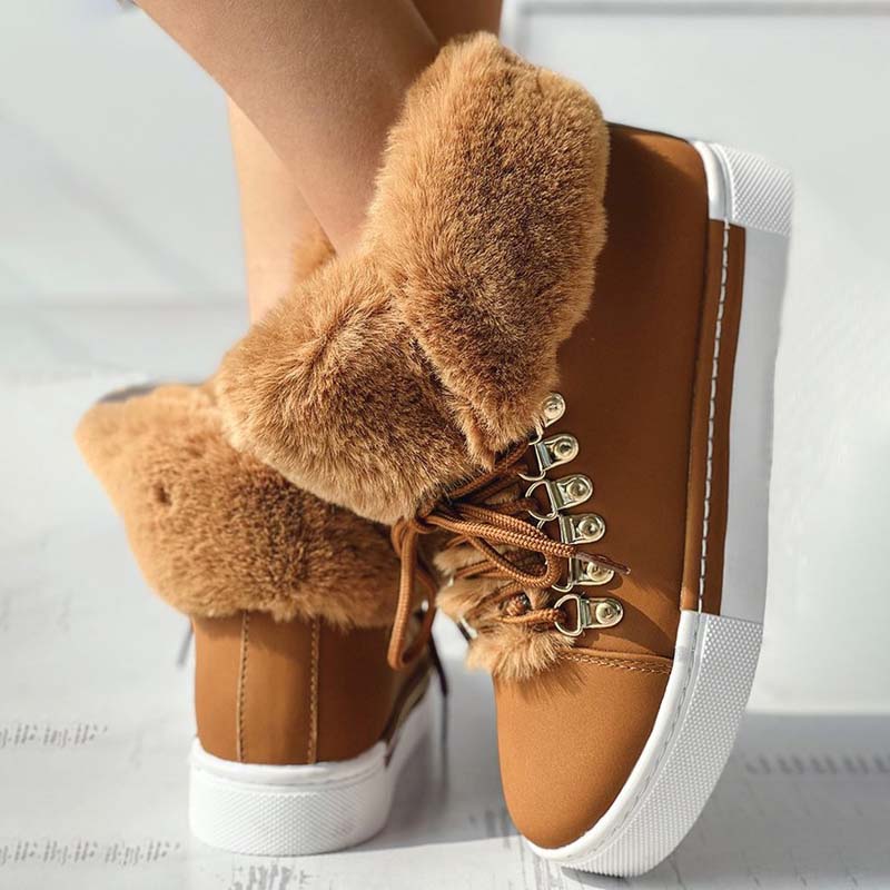 Warme Plüsch Plattform Stiefeletten R&B
