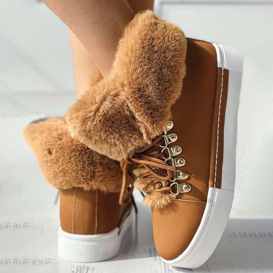 Warme Plüsch Plattform Stiefeletten R&B