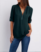 R&B | V-Ausschnitt plus Größe Frauen ärmellos Chiffon Shirt