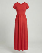 Damen Maxikleid Sommer mit Taschen