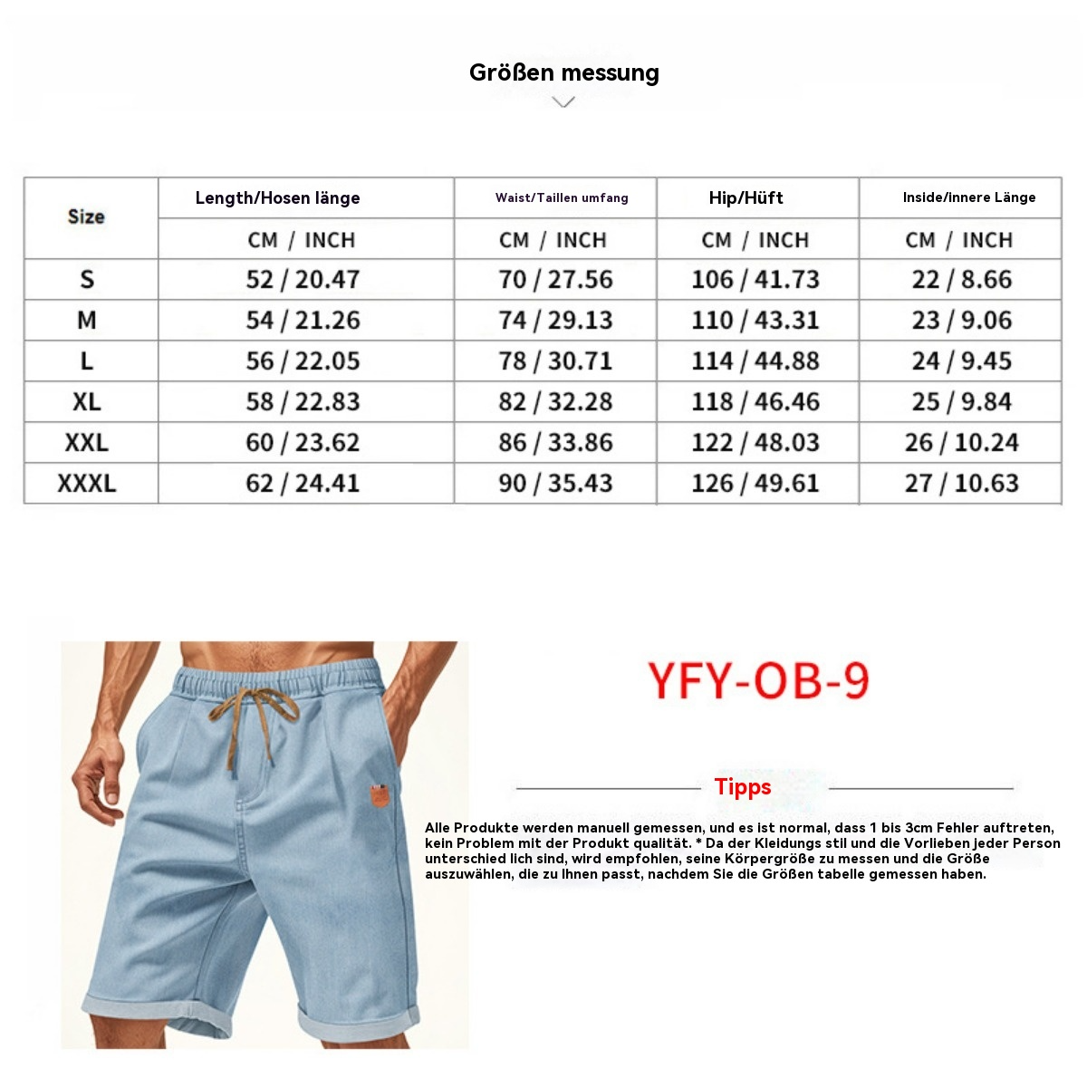 R&B | Kurze Hose aus schwerem gewaschenem Baumwolldenim