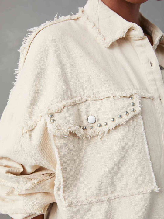 R&B | Button Down Raw Hem Denim Jacke