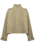 R&B | Charm Strap Details Pocketed Cargo Stil Reißverschluss Lockere Jacke