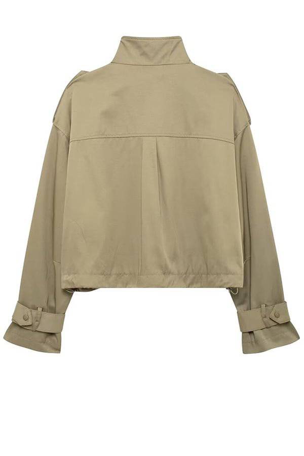 R&B | Charm Strap Details Pocketed Cargo Stil Reißverschluss Lockere Jacke