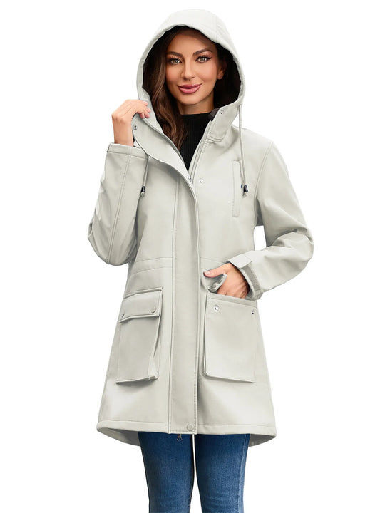 R&B | Wasserdichte Softshell-Damenjacke mit Kapuze