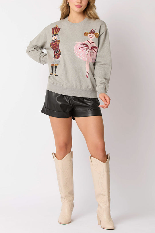 R&B | Weihnachtssoldat Pailletten Mode Lässiger Sweatshirt