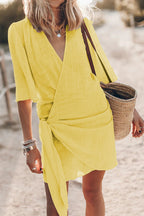 Sommerliches luftiges Strandkleid mit Wickelausschnitt für Damen