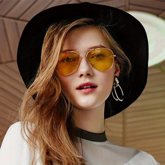 R&B | Klassische Aviator-Sonnenbrille mit Goldenem Rahmen für Damen