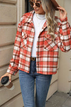 R&B | Eingeschnittener Karomuster-Kragen Jacke mit herabgesetztem Schulterdesign