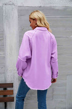 R&B | Raw Hem Kragen Denimjacke