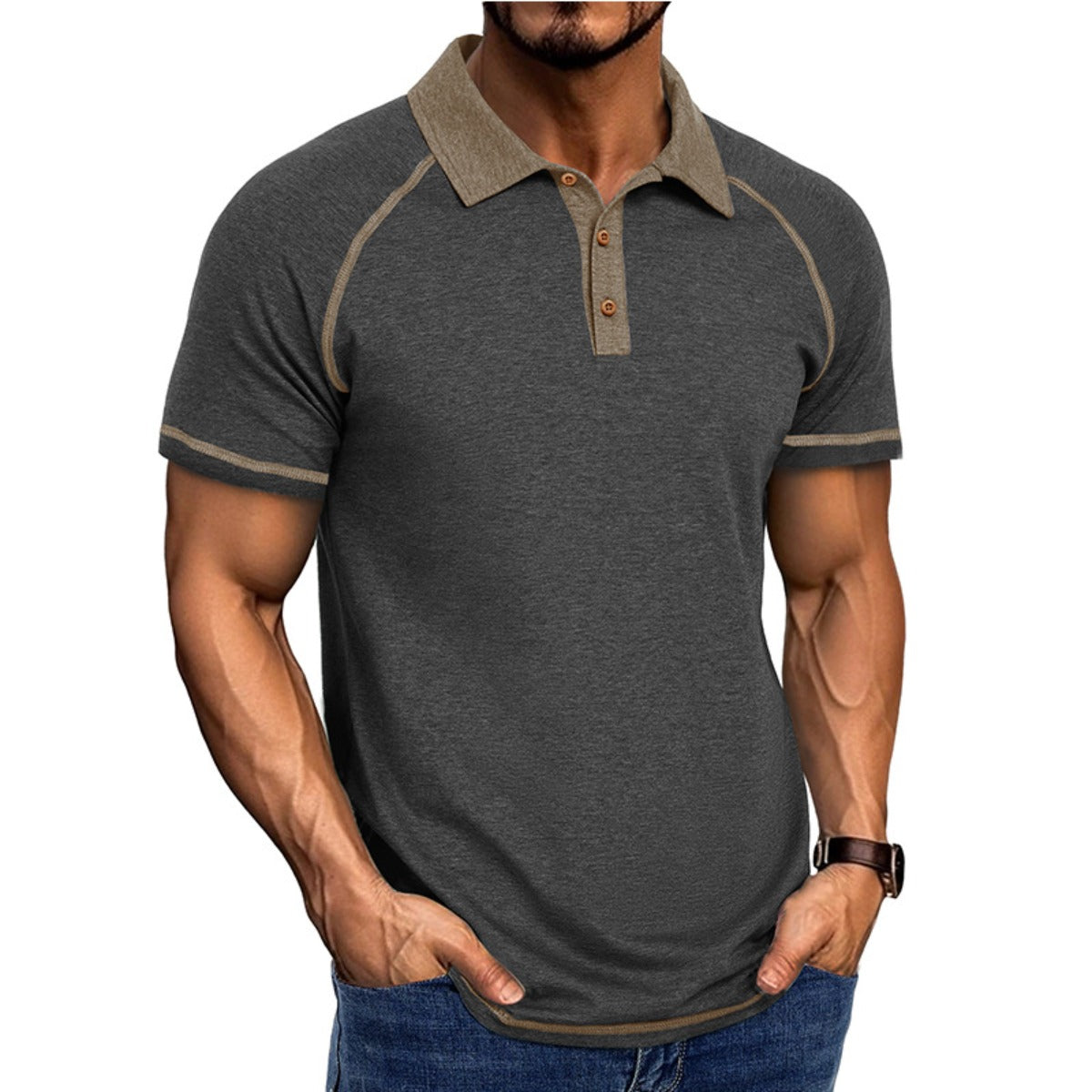 R&B | Kurzärmeliges Herren-T-Shirt mit Revers