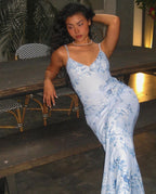 R&B | Schlankes Kleid mit Sling-Print