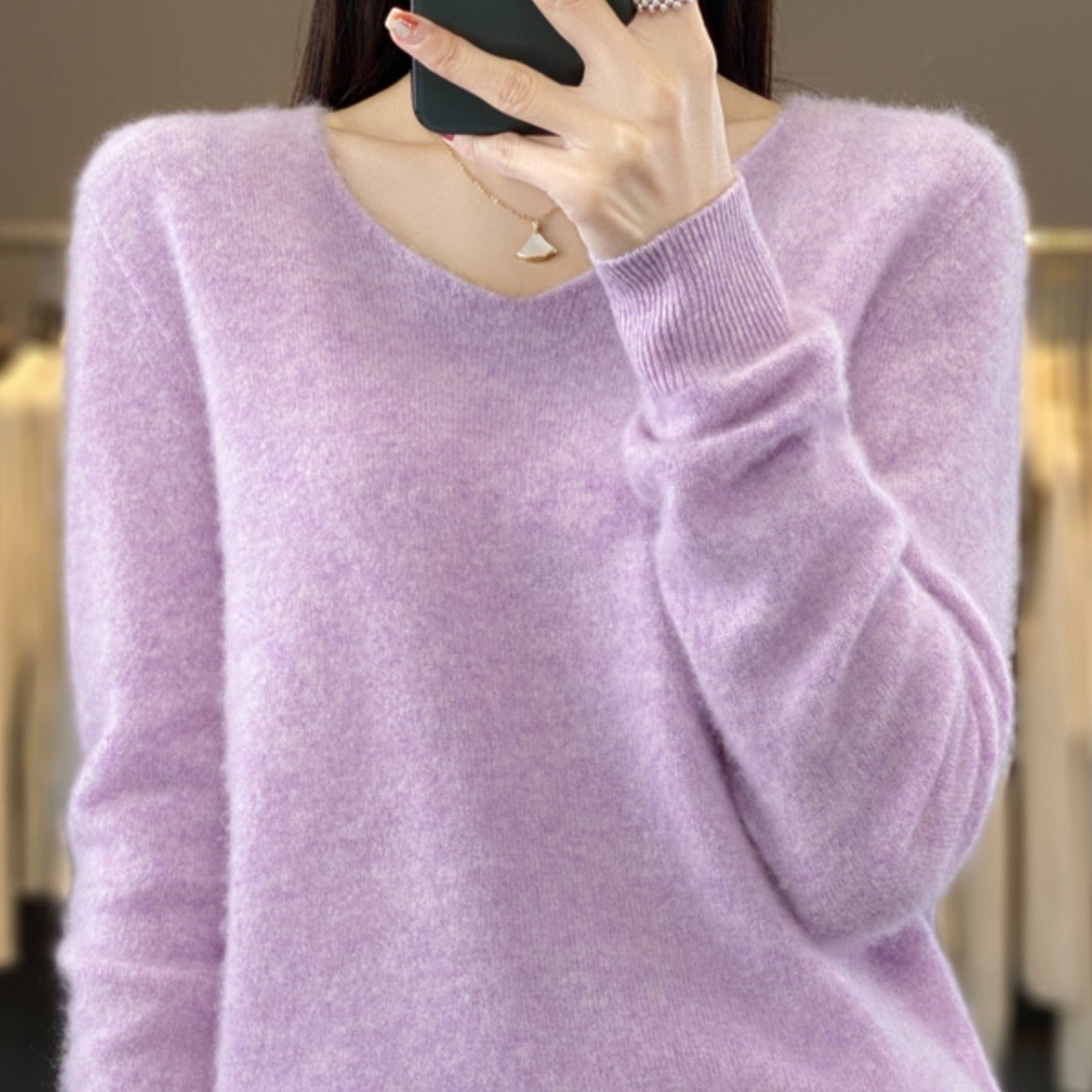 R&B | Lockerer Damenpullover mit V-Ausschnitt für Herbst und Winter
