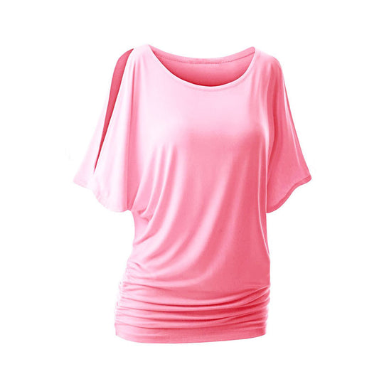 Damen lässiges Oversized-T-Shirt mit raffinierten Rüschendetails R&B