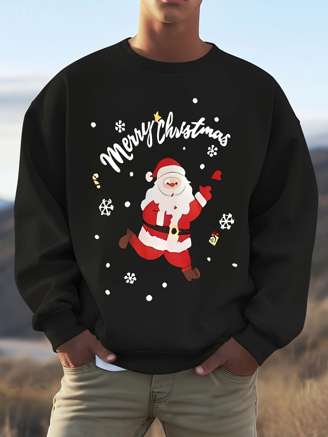 R&B | Sweatshirt mit Weihnachtsmotiv Baumwolle Frohe Weihnachten Design