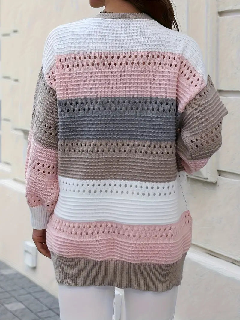 R&B | Strickjacke mit Farbblockierungen