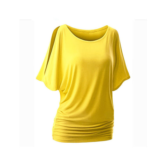 Damen lässiges Oversized-T-Shirt mit raffinierten Rüschendetails R&B