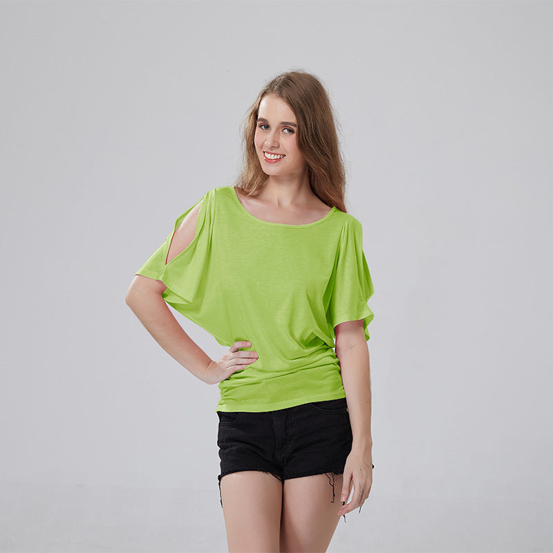 Damen lässiges Oversized-T-Shirt mit raffinierten Rüschendetails R&B