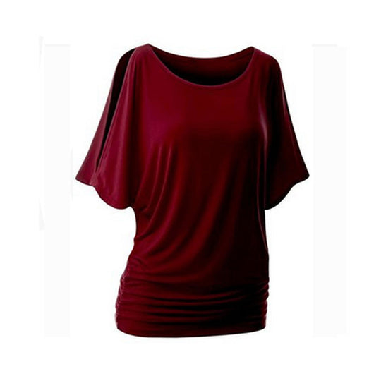 Damen lässiges Oversized-T-Shirt mit raffinierten Rüschendetails R&B