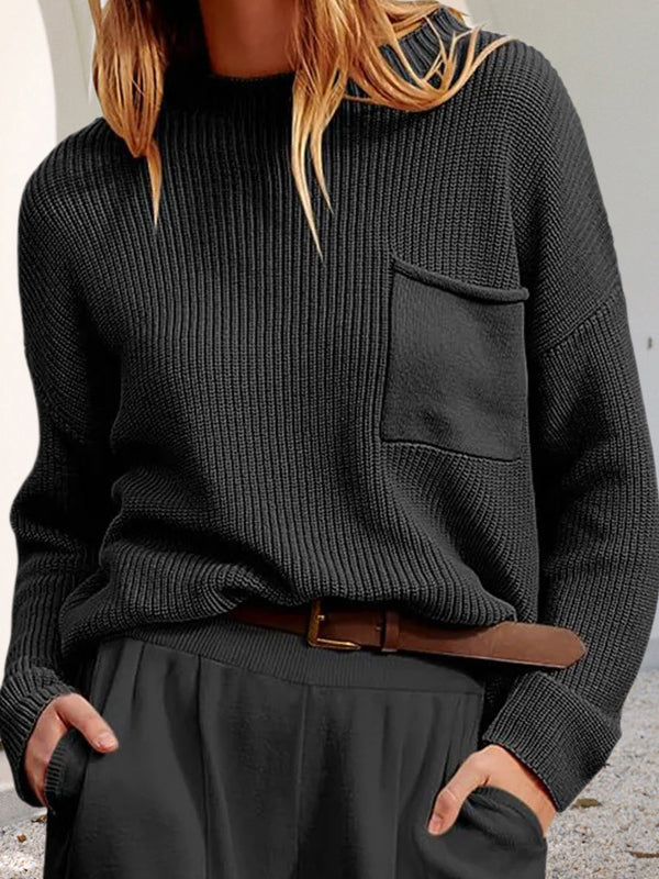 R&B | Gemütlicher, Lässiger Strickpullover mit Taschen
