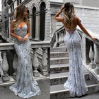 Glamouröses Damen Abendkleid mit Filigraner Paillettenverzierung und Elegantem Rückenschnitt für Abendveranstaltungen | R&B