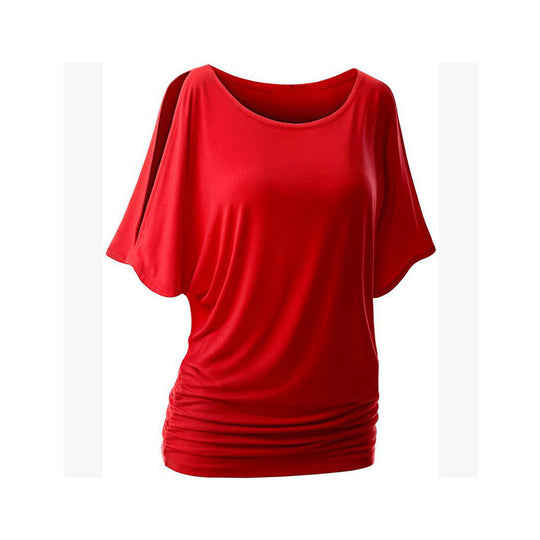 Damen lässiges Oversized-T-Shirt mit raffinierten Rüschendetails R&B