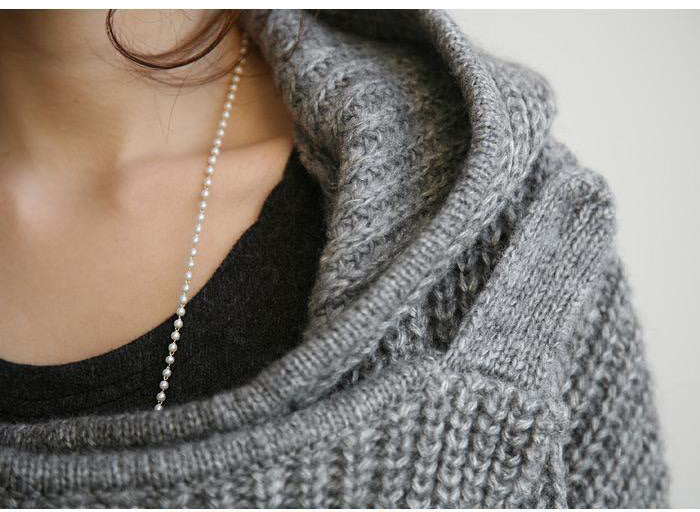 Damen Grobstrick-Longcardigan mit Kapuze und offenen Fronten R&B