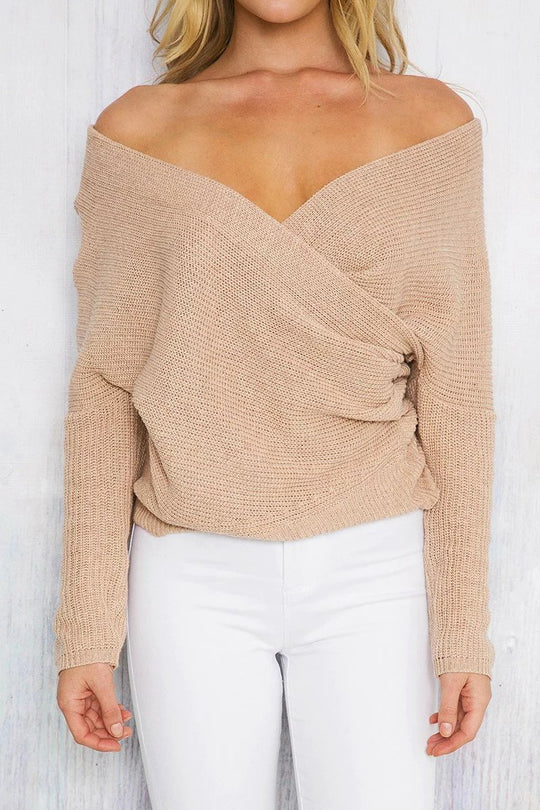 Damen Wickelpullover mit traumhaftem V-Ausschnitt und lässiger Passform R&B