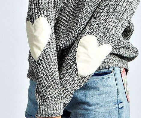 Damen Pullover mit Herz-Applikationen und lässigem Schnitt R&B