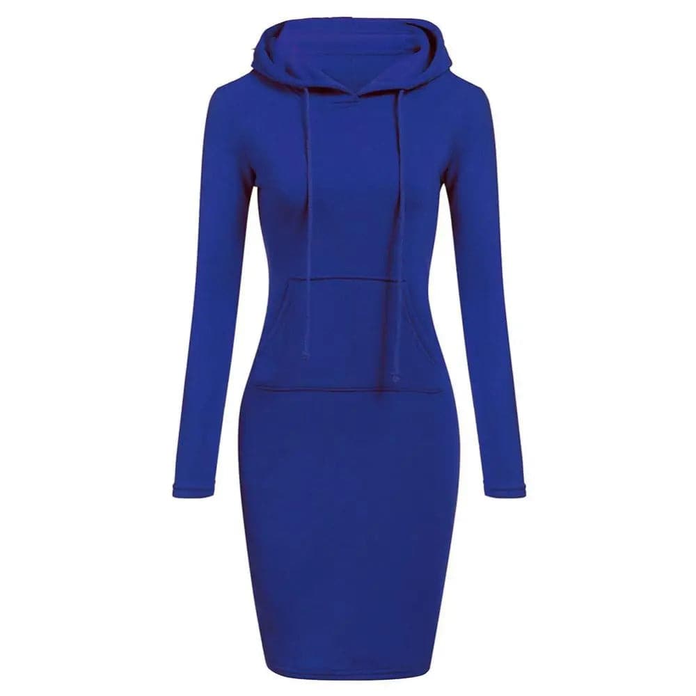 R&B | Hoodie Kleid Lange Ärmel Verstellbare Kapuze Kängurutasche Slim Fit