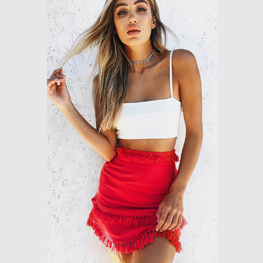 Damen Bikinioberteil mit elegantem Rüschenrand und verstellbaren Trägern R&B