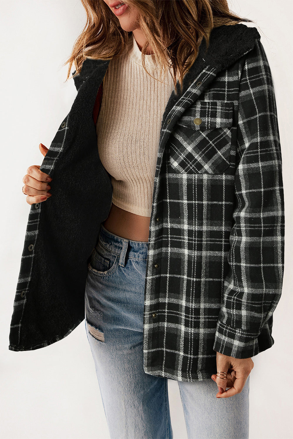 R&B | Gitterjacke mit Plüschfutter Warm und Stilvoll Ideal für Den Alltag