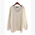 Damen lockerer Strickpullover mit weitem Schnitt und luftiger Struktur