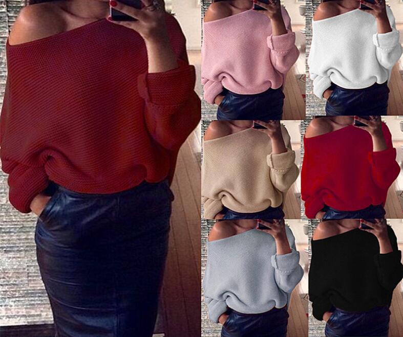 Damen Grobstrickpullover mit schulterfreiem Design und weichem Material