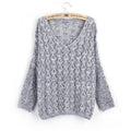 Damen Strickpullover mit V-Ausschnitt und luftiger Lochmusterung