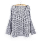 Damen Strickpullover mit V-Ausschnitt und luftiger Lochmusterung
