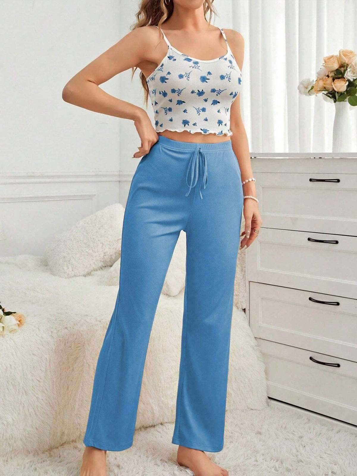 R&B | Hosenträgerhose lässiges Pyjama-Set
