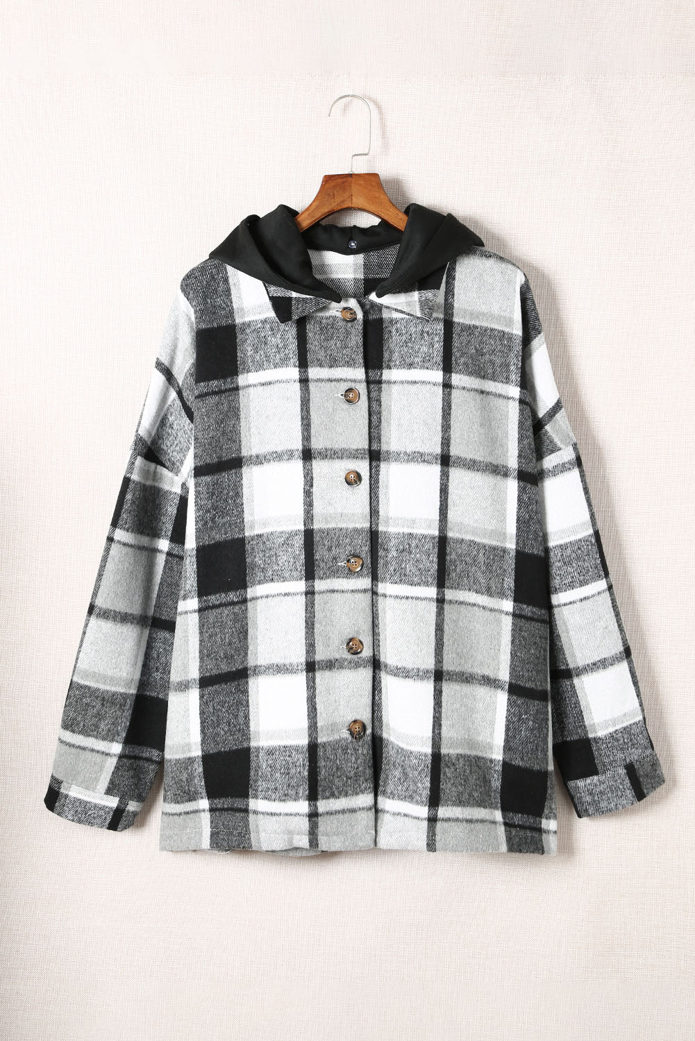 R&B | Gitter Oversized Jacke mit Kapuze Lässiger Komfort Warm und Trendy