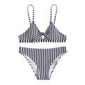 Damen Bikini-Set mit modischem Streifenmuster und verstellbaren Trägern R&B