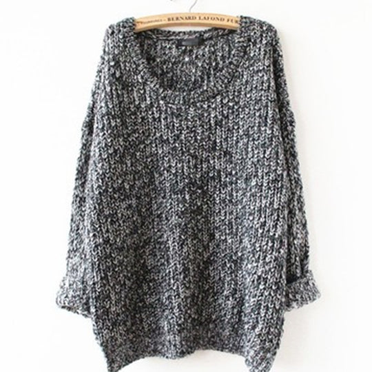 Damen lockerer Strickpullover mit weitem Schnitt und luftiger Struktur R&B
