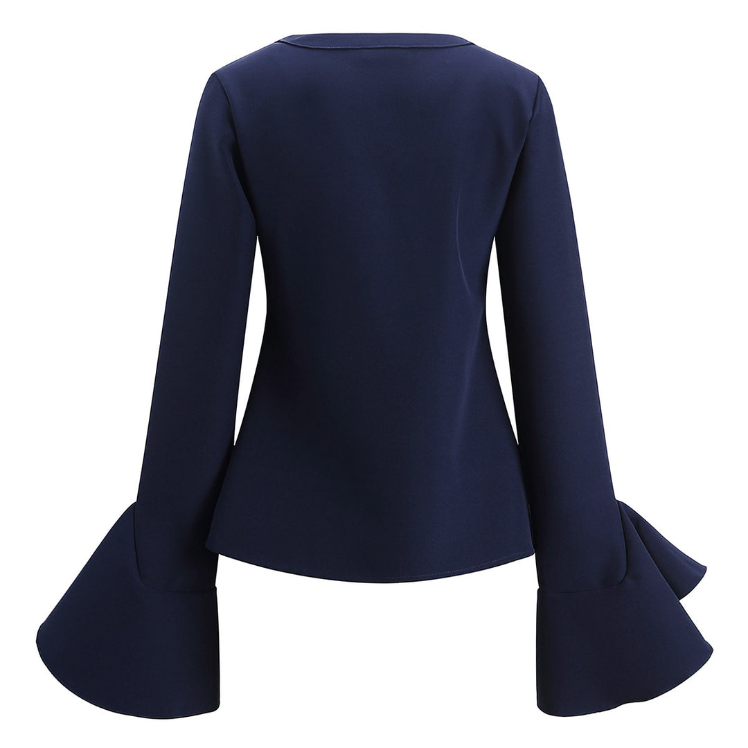 Damen Schnittige Bluse mit voluminösen Ärmeln R&B