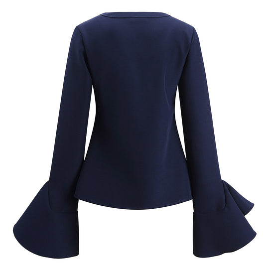 Damen Schnittige Bluse mit voluminösen Ärmeln R&B