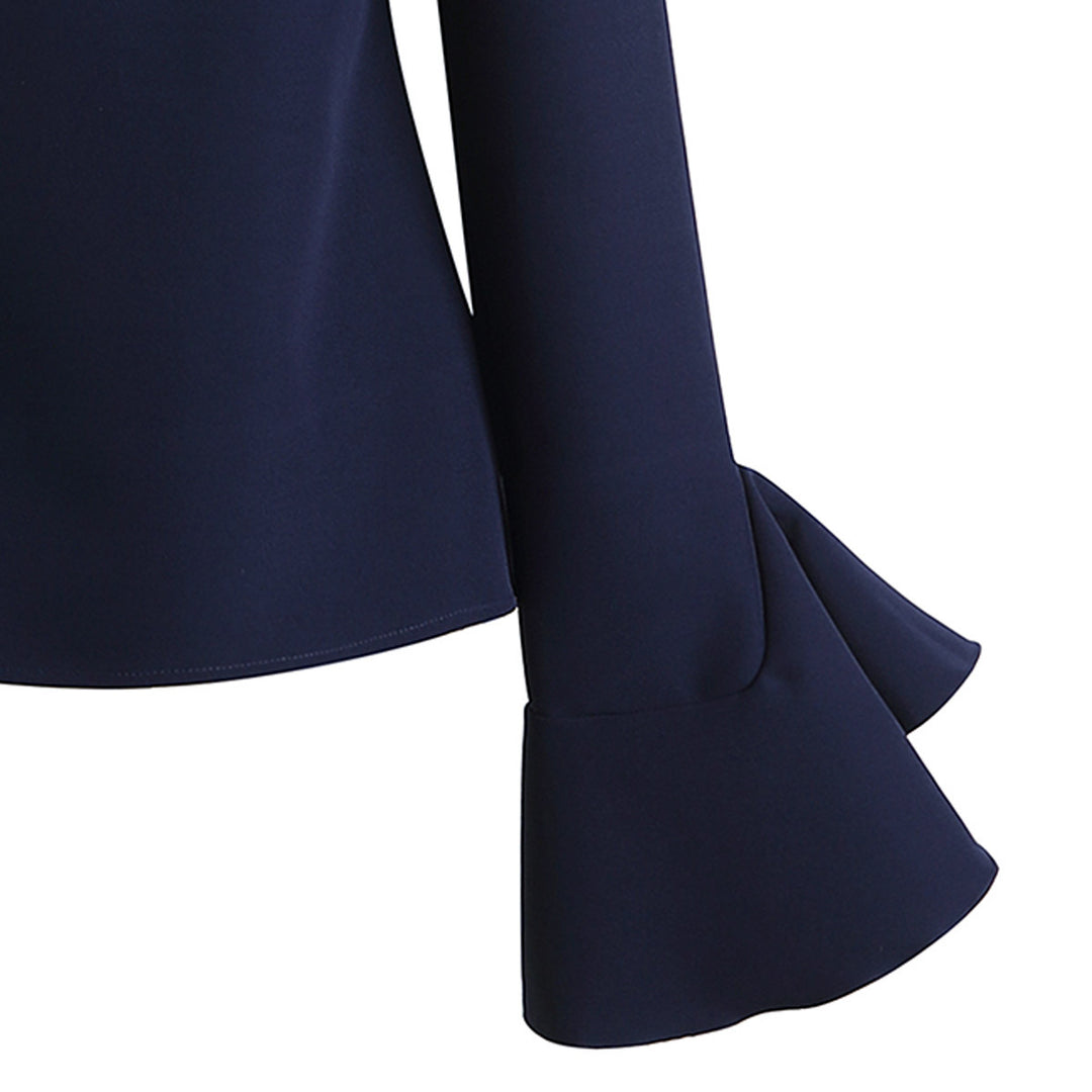 Damen Schnittige Bluse mit voluminösen Ärmeln R&B