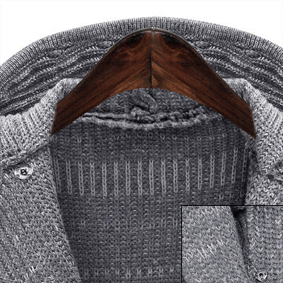 Damen Strickmantel mit Kapuze und Taillengürtel R&B