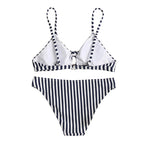Damen Bikini-Set mit modischem Streifenmuster und verstellbaren Trägern R&B