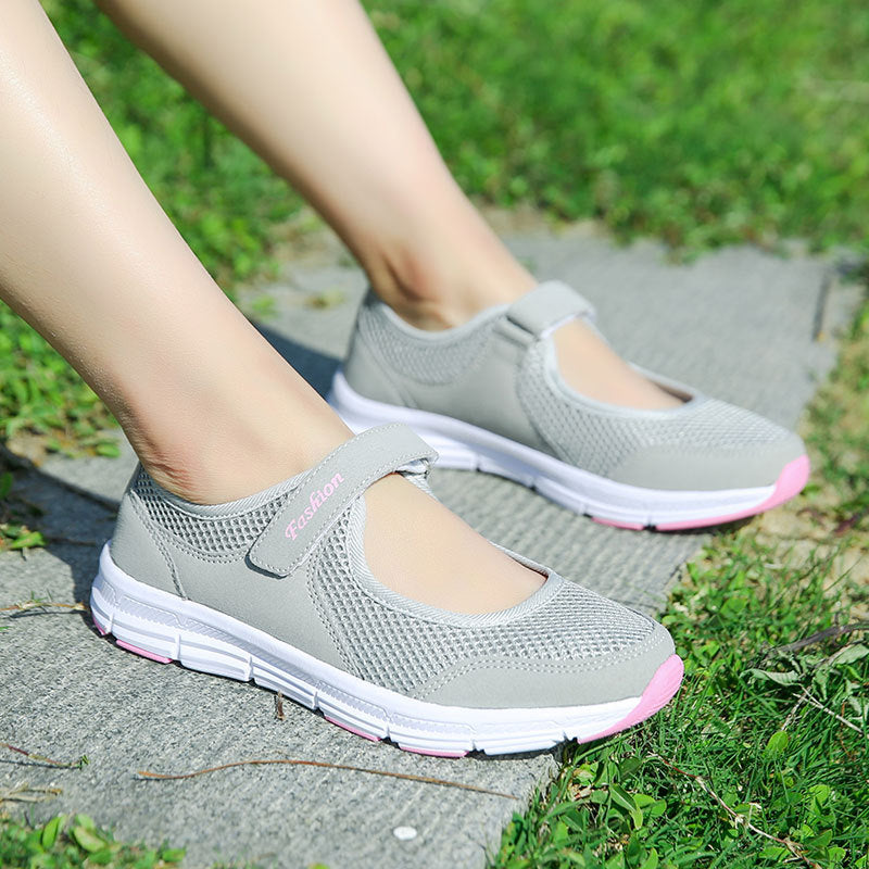 Damen Multifunktionale Freizeitschuhe mit bequemem Klettverschluss und atmungsaktiver Mesh-Oberfläche