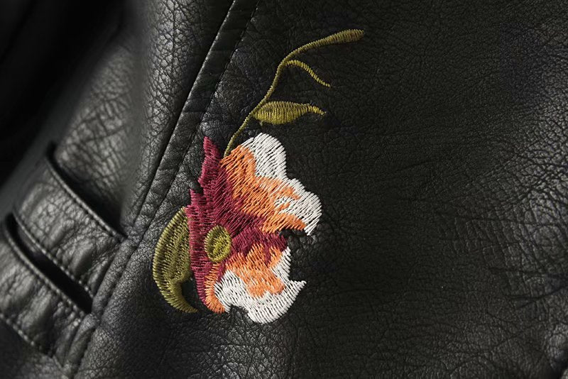 R&B | Bestickte Verziert Veganlederjacke