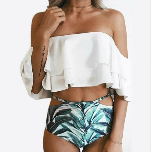 Damen Off-Shoulder Badeset mit Cut-Out-Details R&B