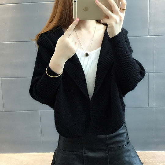 Damen Hübscher Strickcardigan mit Kapuze R&B