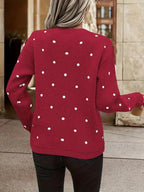 R&B | langärmliger poker-dot-pullover